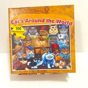 New Dowdle 100 Piece Puzzle CAT'S AROUND THE WORLD